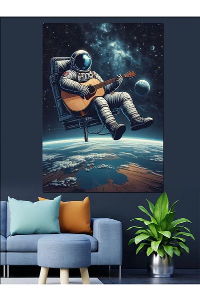 Tablomega Astronaut în spațiu Pânză decorativă - Lemn MDF