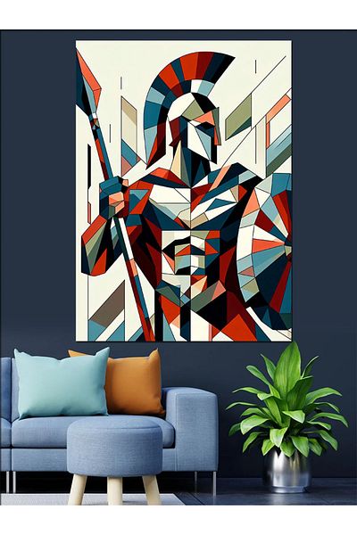 Tablomega Abstract Knight Decorative Canvas - Mdf Wooden Painting