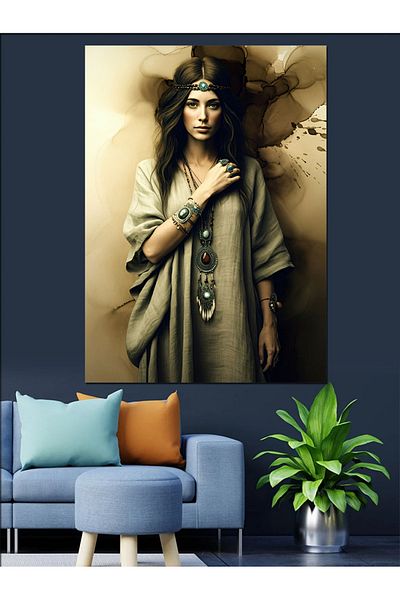 Tablomega Mysterious Woman Figure Decorative Canvas - Mdf Wooden Painting