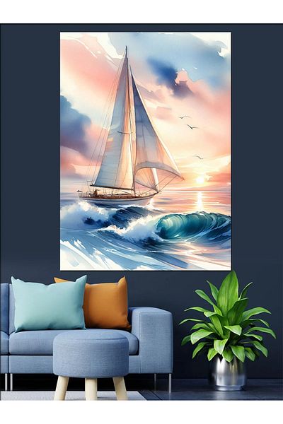 Tablomega Sailing Seas Decorative Canvas - Mdf Wooden Painting
