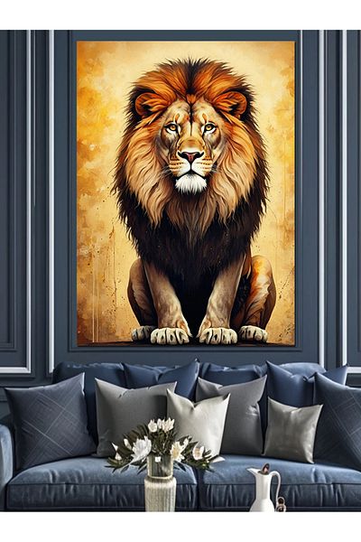 Tablomega Lion's Pride Decorative Canvas - Mdf Wooden Painting