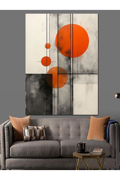 Tablomega Circular Abstract Pattern Decorative Canvas - Mdf Wooden Painting