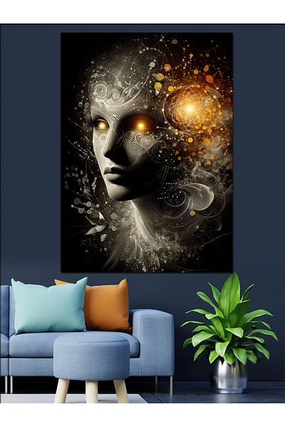 Tablomega Abstract Portrait Art Decorative Canvas - Mdf Wooden Painting