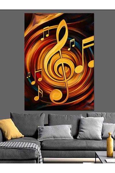 Tablomega Music Note Art Decorative Canvas - Mdf Wooden Painting