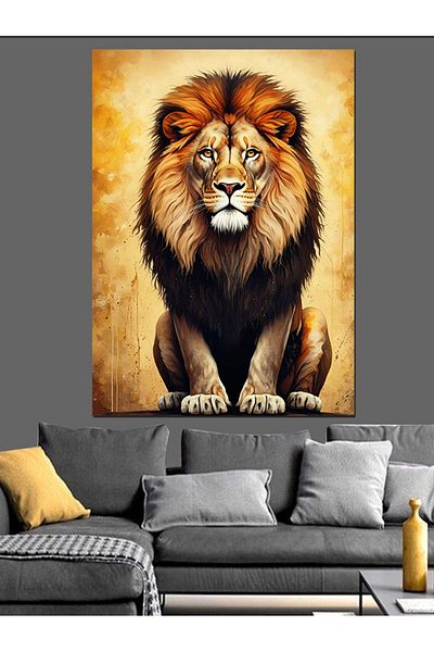 Tablomega Lion's Pride Decorative Canvas - Mdf Wooden Painting