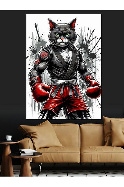 Tablomega Boxer Cat Decorative Canvas - Mdf Wooden Painting