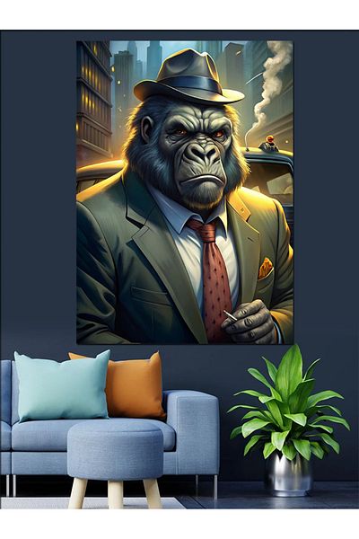 Tablomega Pânză decorativă Gorilla Chef - Lemn MDF