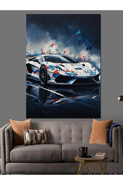 Tablomega Pânză decorativă Rainy Super Car - Lemn MDF