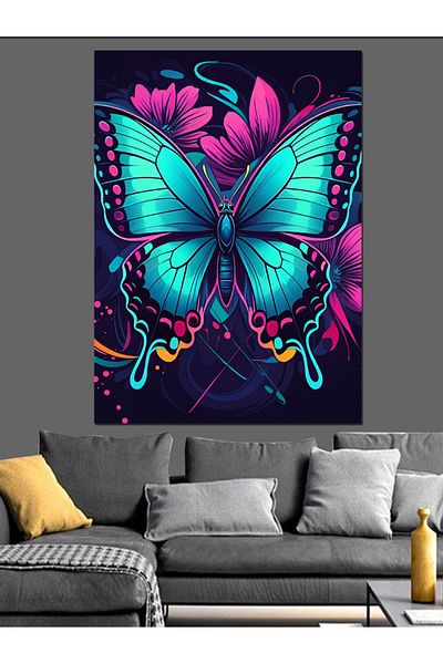 Tablomega Pânză decorativă Fluture Colorat - Lemn MDF