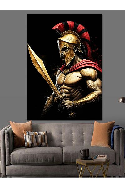 Tablomega Shielded Warrior Decorative Canvas - Mdf Wooden Painting