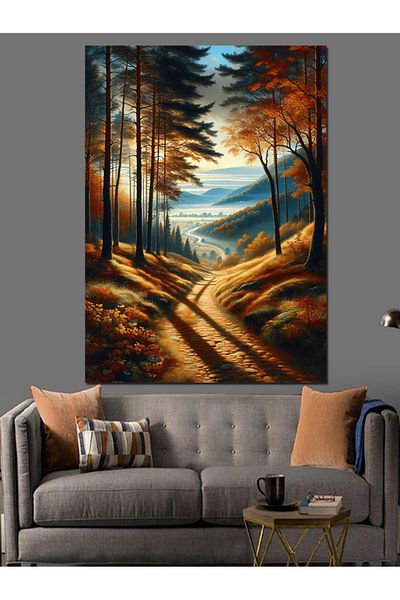 Tablomega Pânză decorativă Forest Road - Lemn MDF