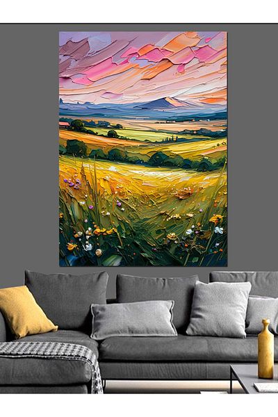 Tablomega Canvas Decorativ Spring Fields - MDF Lemn