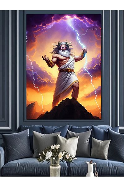 Tablomega God of Lightning Decorative Canvas - Mdf Wooden Painting
