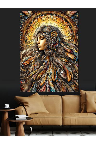 Tablomega Fancy Woman Portrait Decorative Canvas - Mdf Wooden Painting