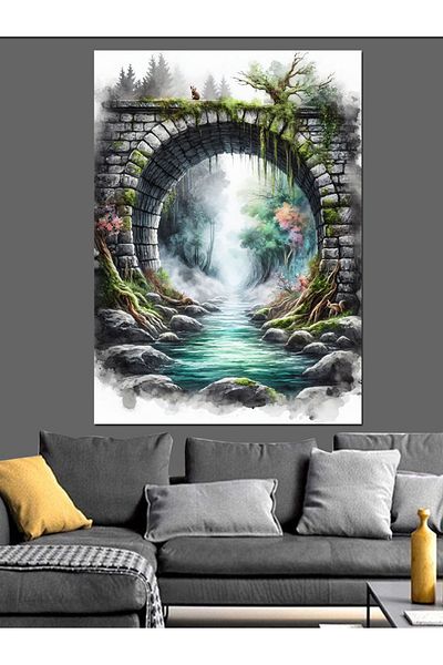 Tablomega Pânză decorativă Magical Stone Bridge - MDF Lemn