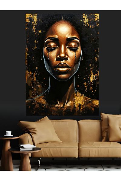 Tablomega Portrait of a Black Woman Decorative Canvas - Mdf Wooden Painting