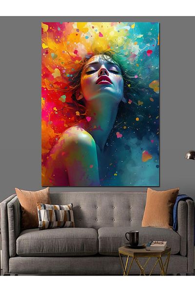 Tablomega Pânză decorativă pentru femei Color Splash - Lemn MDF
