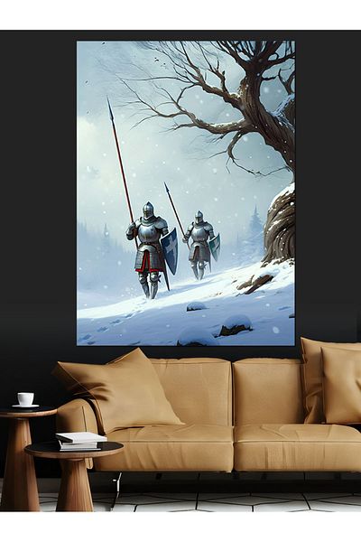 Tablomega Pânză decorativă Cavalerii Zăpezii - Lemn MDF
