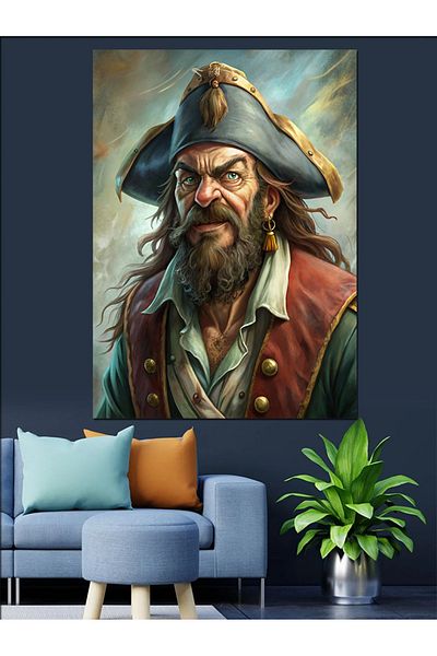 Tablomega Pictură Decorativă Portret Pirat - Lemn MDF