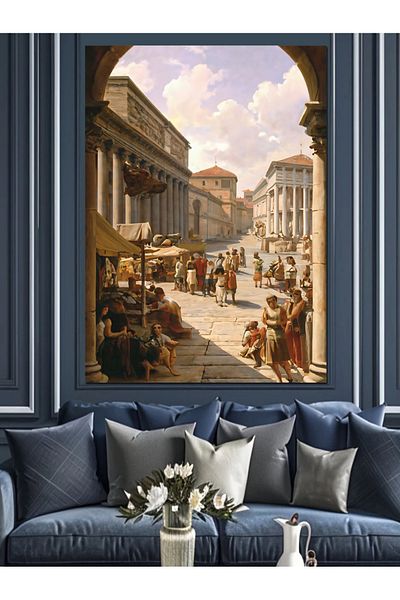 Tablomega Old City Landscape Decorative Canvas - Mdf Wooden Painting