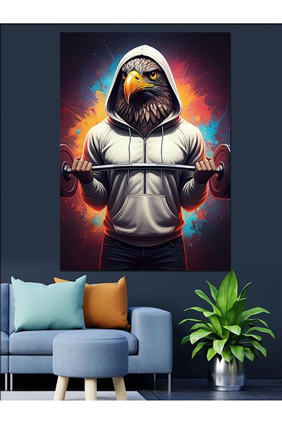 Tablomega Pânză decorativă Eagle cu glugă - Lemn MDF