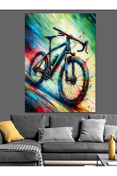 Tablomega Pânză decorativă pentru biciclete colorate - Lemn MDF