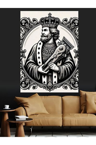 Tablomega King of Hearts Decorative Canvas - Mdf Wooden Painting