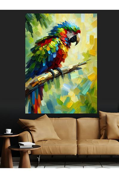 Tablomega Colorful Parrot Decorative Canvas - Mdf Wooden Painting