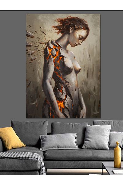 Tablomega Abstract Woman Figure Decorative Canvas - Mdf Wooden Painting