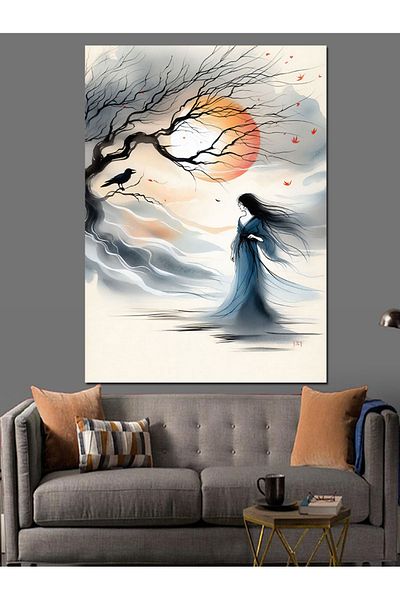 Tablomega Mysterious Woman Decorative Canvas - Mdf Wooden Painting