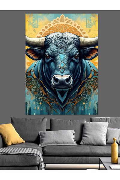 Tablomega Pânză decorativă Furious Bull - Lemn MDF