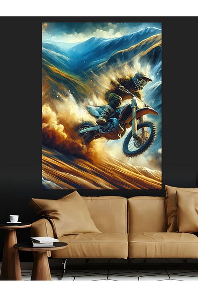 Tablomega Pânză decorativă Crazy Motorcyclist - Lemn MDF