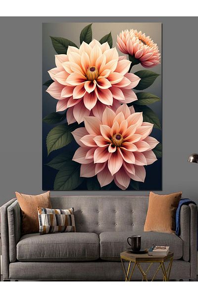 Tablomega Pink Flower Bouquet Decorative Canvas - Mdf Wooden Painting