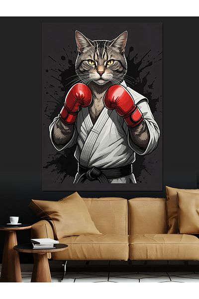 Tablomega Pânză Decorativă Boxer Cat - Lemn MDF