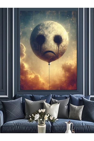 Tablomega Lună și Balon Pânză Decorativă - Lemn MDF