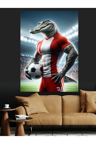 Tablomega Pânză Decorativă Crocodil Fotbal - Lemn MDF