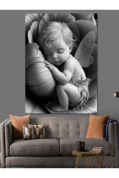 Tablomega Sleeping Baby Decorative Canvas - Mdf Wooden Painting