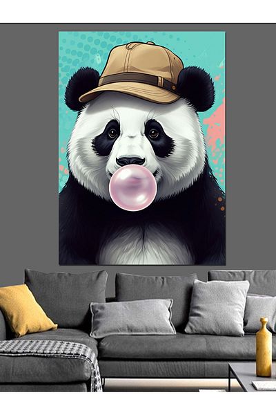 Tablomega Panda de mestecat gumă de mestecat Pânză decorativă - Lemn MDF