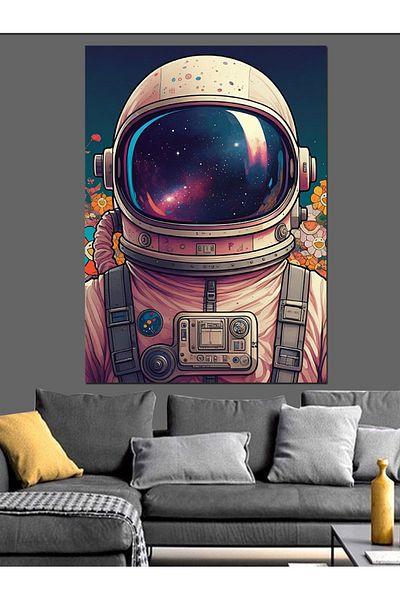 Tablomega Astronaut Decorative Canvas - Mdf Wooden Painting