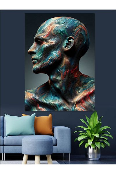 Tablomega Pânză decorativă bust colorat - Lemn MDF