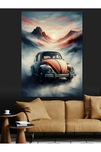 Tablomega Vosvos Decorative Canvas on Mountain Landscape - Mdf Wooden Table