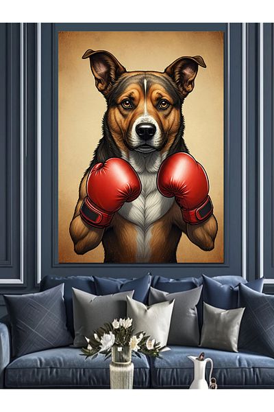 Tablomega Boxer Dog Decorative Canvas - Mdf Wooden Painting