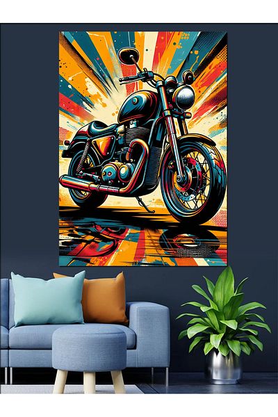 Tablomega Classic Motorcycle Decorative Canvas - Mdf Wooden Painting