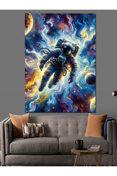 Tablomega Pânză decorativă Astronaut în galaxie - Lemn MDF