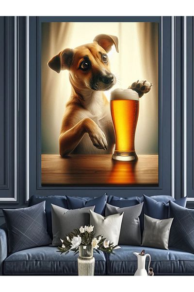 Tablomega Puppy Decorative Canvas - Mdf Wooden Painting