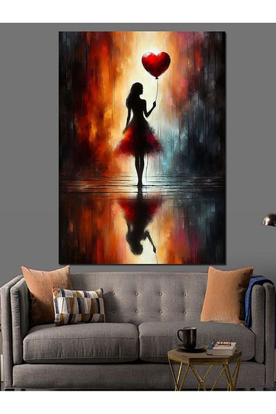 Tablomega Love and Shadow Decorative Canvas - Mdf Wooden Painting
