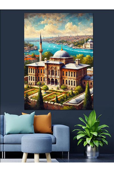 Tablomega Saraybahçe Landscape Decorative Canvas - Mdf Wooden Painting
