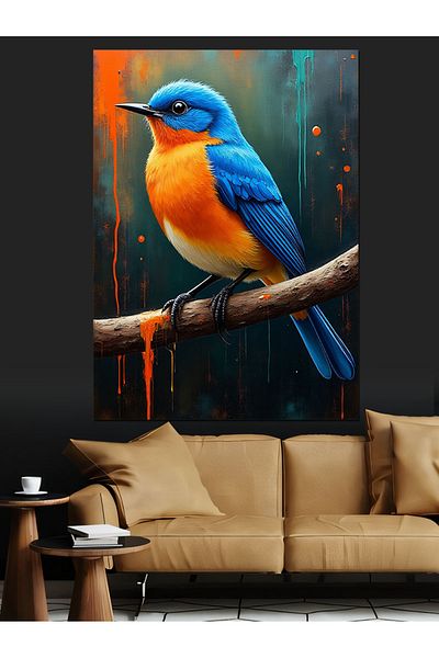 Tablomega Pânză decorativă Blue Bird - Lemn MDF