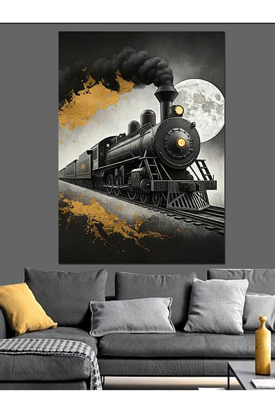 Tablomega Steam Train Decorative Canvas - Mdf Wooden Painting