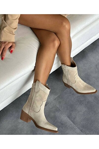 Sista Shoes Hakiki Süet Kovboy Botu